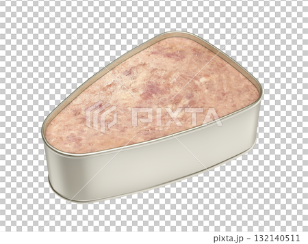 Opened tin can of ham 132140511