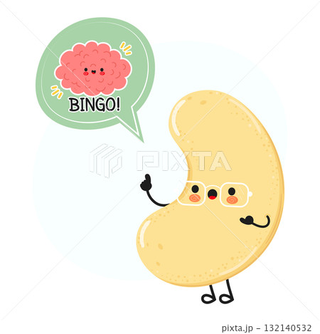 Cashew nut character getting bingo idea Cashew nut character getting bingo idea 132140532