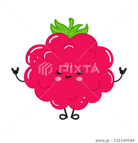 Cute rock and roll raspberry fruit character Cute rock and roll raspberry fruit character 132140584