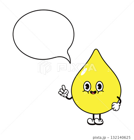 Urine drop character with speech bubble giving advice Urine drop character with speech bubble giving advice 132140625
