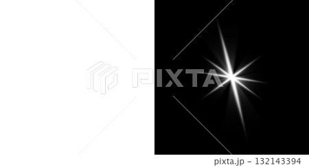 白い星の輝き(左:透過背景・右:黒背景) 白い星の輝き(左:透過背景・右:黒背景) 132143394
