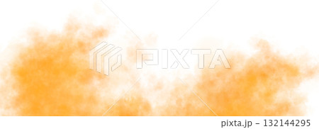 Orange smoky transparent background with dense fog clouds and realistic vapor texture for vibrant warm compositions 132144295