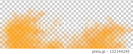 Orange smoky transparent background with dense fog clouds and realistic vapor texture for vibrant warm compositions 132144295