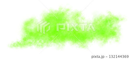 Vibrant green smoke cloud trail on transparent background with realistic puff explosion effect and chemical spray Vibrant green smoke cloud trail on transparent background with realistic puff explosion effect and chemical spray 132144369