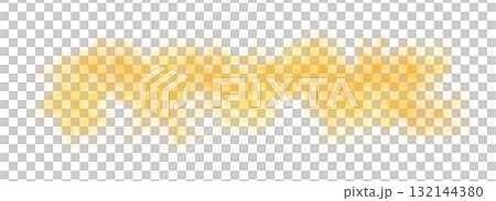 Orange mist wave with smoky texture on transparent background blending softly in warm glowing horizontal composition 132144380