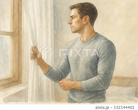 朝の光を迎える 132144402