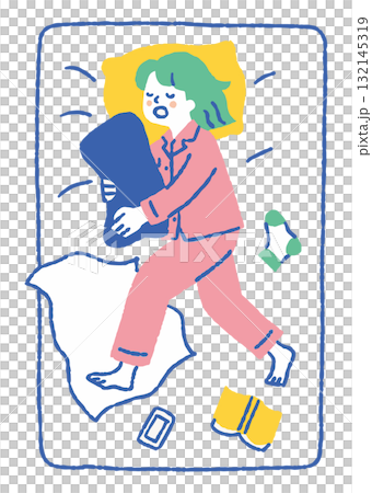 Woman sleeping with a pillow Woman sleeping with a pillow 132145319