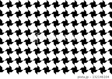 Pepita, pinwheel or shemagh pattern. Black and white checkered background. Arabic textile motif. Plaid, scarf or cloth print. Tweed fabric design. Classic monochrome ornament. Vector illustration 132146104