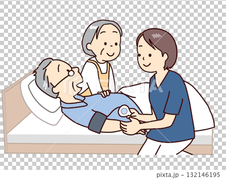 Home care: Checking blood pressure and assessing the condition 132146195