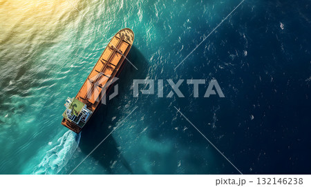 cargo ship full of standard shipping containers at the sea during shipping at day time cargo ship full of standard shipping containers at the sea during shipping at day time 132146238