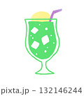 スタンプ風のメロンクリームソーダのイラスト 132146244