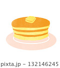 スタンプ風のホットケーキのイラスト 132146245