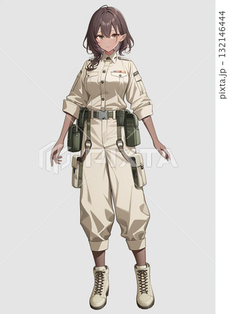 探検家のかっこいい女性 探検家のかっこいい女性 132146444