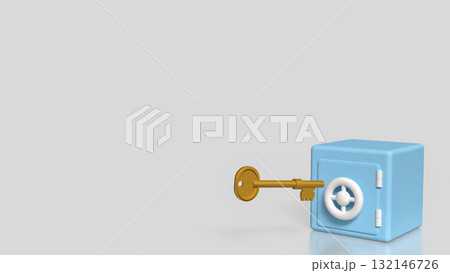 The Safe deposit box and Key for Earn or Business concept 3d Rendering. The Safe deposit box and Key for Earn or Business concept 3d Rendering. 132146726