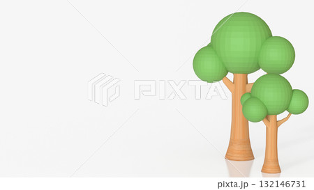 The Tree on white background  for Energy or eco concept 3d rendering. 132146731