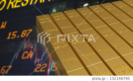 The Gold Bar for Business concept 3d Rendering. The Gold Bar for Business concept 3d Rendering. 132146740