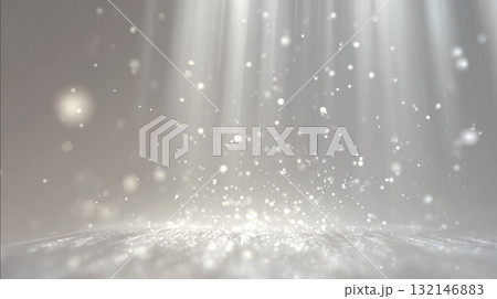 プラチナの光：清らかな粒子が舞う抽象背景 132146883