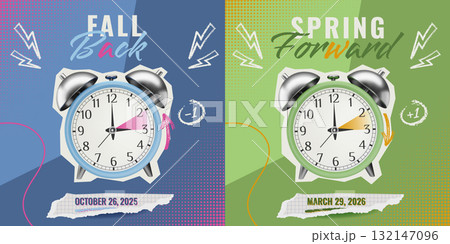 Daylight Saving Time 2025-2026 collage Daylight Saving Time 2025-2026 collage 132147096
