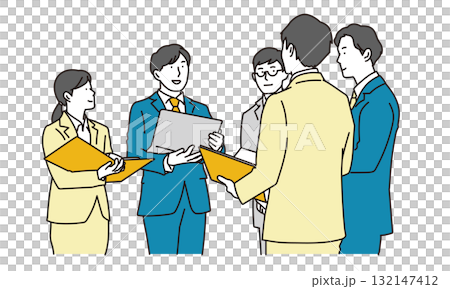 幾位商務人士正在舉行常設會議 幾位商務人士正在舉行常設會議 132147412