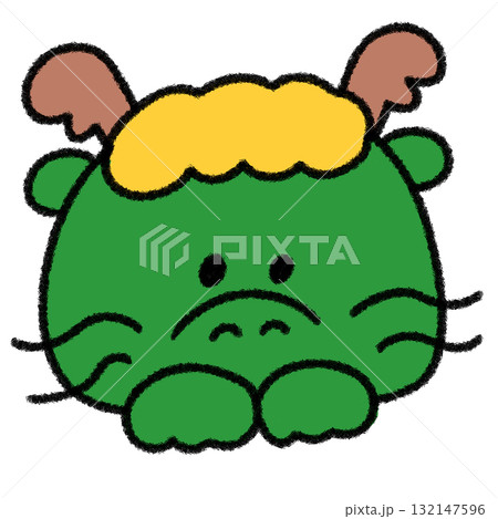 ゆるかわいい干支の辰の手描きイラスト 132147596