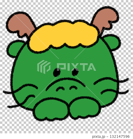 ゆるかわいい干支の辰の手描きイラスト 132147596