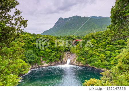 世界自然遺産モッチョム岳とトローキの滝　屋久島(夏 132147826