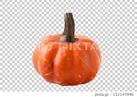 Orange pumpkin figurine (Halloween) on transparent background (png) 132147946