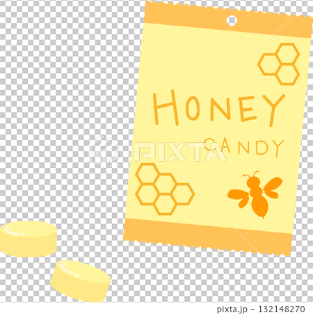 風邪予防にぴったりな蜂蜜飴のイラスト素材 風邪予防にぴったりな蜂蜜飴のイラスト素材 132148270