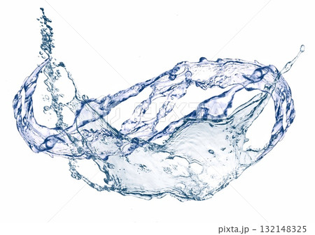 抽象的な青い水しぶきのイラスト 抽象的な青い水しぶきのイラスト 132148325