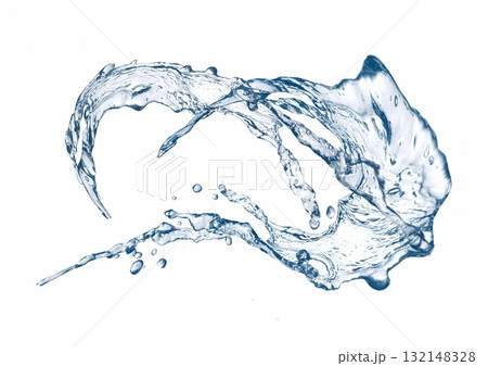 抽象的な青い水しぶきのイラスト 抽象的な青い水しぶきのイラスト 132148328