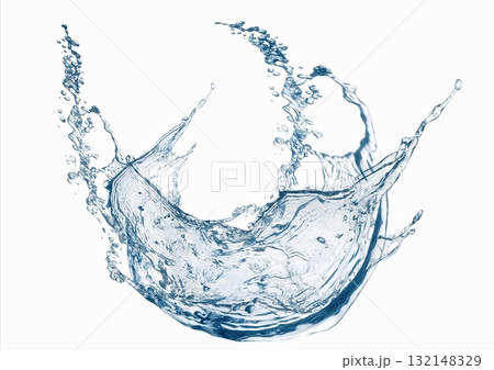 抽象的な青い水しぶきのイラスト 抽象的な青い水しぶきのイラスト 132148329