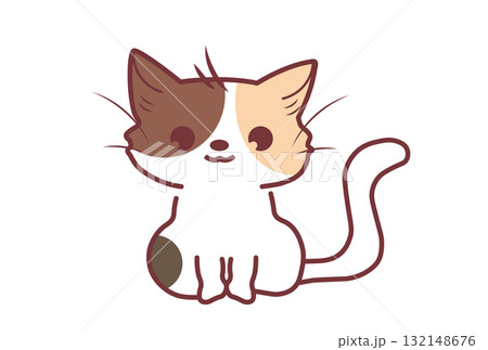 かわいい三毛猫のイラスト 132148676