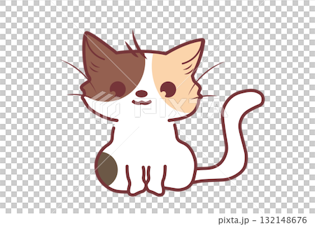 かわいい三毛猫のイラスト 132148676