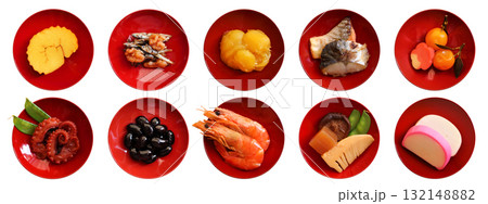 お節料理の切り抜き素材 132148882