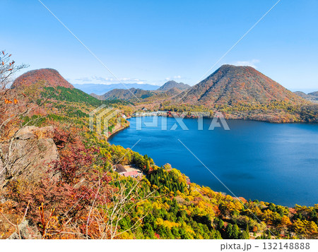 榛名山（秋）：掃部ヶ岳・硯岩からの眺め 132148888