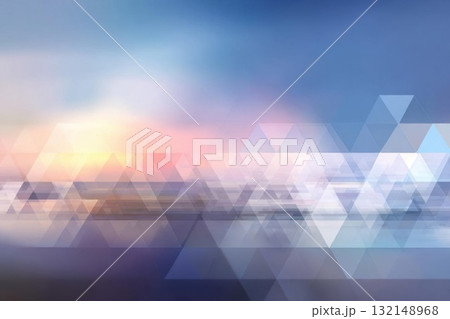 Geometric Landscape With Gradient Sky 132148968