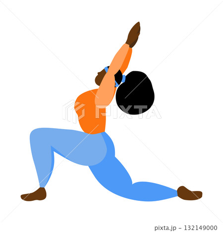 Woman in a yoga pose vector illustration 132149000
