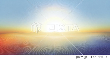 Abstract Landscape With Sunrise Effect Background Abstract Landscape With Sunrise Effect Background 132149193