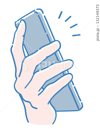 スマートフォンを持つ手。ベクターイラスト素材。 スマートフォンを持つ手。ベクターイラスト素材。 132149373