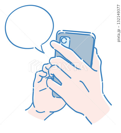 スマートフォンを持つ手。ベクターイラスト素材。 スマートフォンを持つ手。ベクターイラスト素材。 132149377