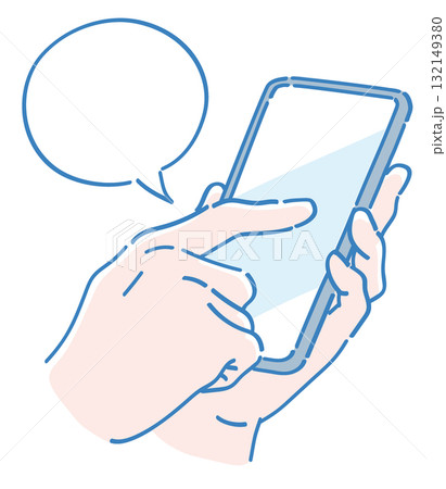 スマートフォンを持つ手。ベクターイラスト素材。 スマートフォンを持つ手。ベクターイラスト素材。 132149380
