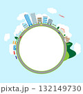 街並みの丸いフレームイラスト 132149730