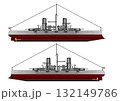 巡洋艦のイラスト 132149786