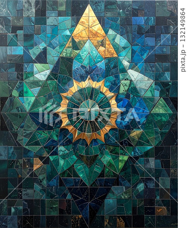 【AI生成画像】モダンアート　トライアングルデザイン 132149864
