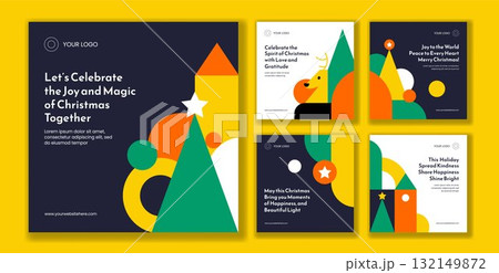 Merry Christmas Celebration Social Media Post Flat Cartoon Hand Drawn Illustration Template Merry Christmas Celebration Social Media Post Flat Cartoon Hand Drawn Illustration Template 132149872
