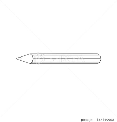 Outline for Coloring of Pencil School, Office and Art Supplies. Vector Illustration. 132149908