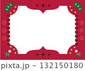 お正月の赤い和風フレームイラスト背景 132150180