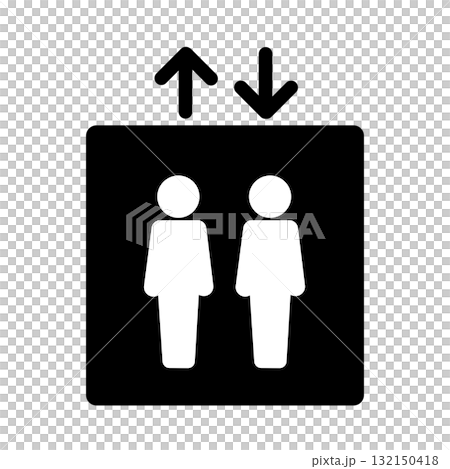 シンプルなエレベーターのピクト マーク, サイン,案内,ピクトグラム,アイコン,イラスト シンプルなエレベーターのピクト マーク, サイン,案内,ピクトグラム,アイコン,イラスト 132150418