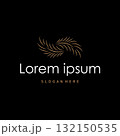Palm leaf logo black silhouette of coconut leaf with simple modern and elegant line design illustration and symbol template design 132150535