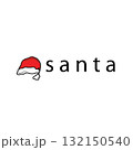 Santa hat logo design Christmas day with abstract silhouette of Santa hat simple design concept for brand templet and poster illustration 132150540